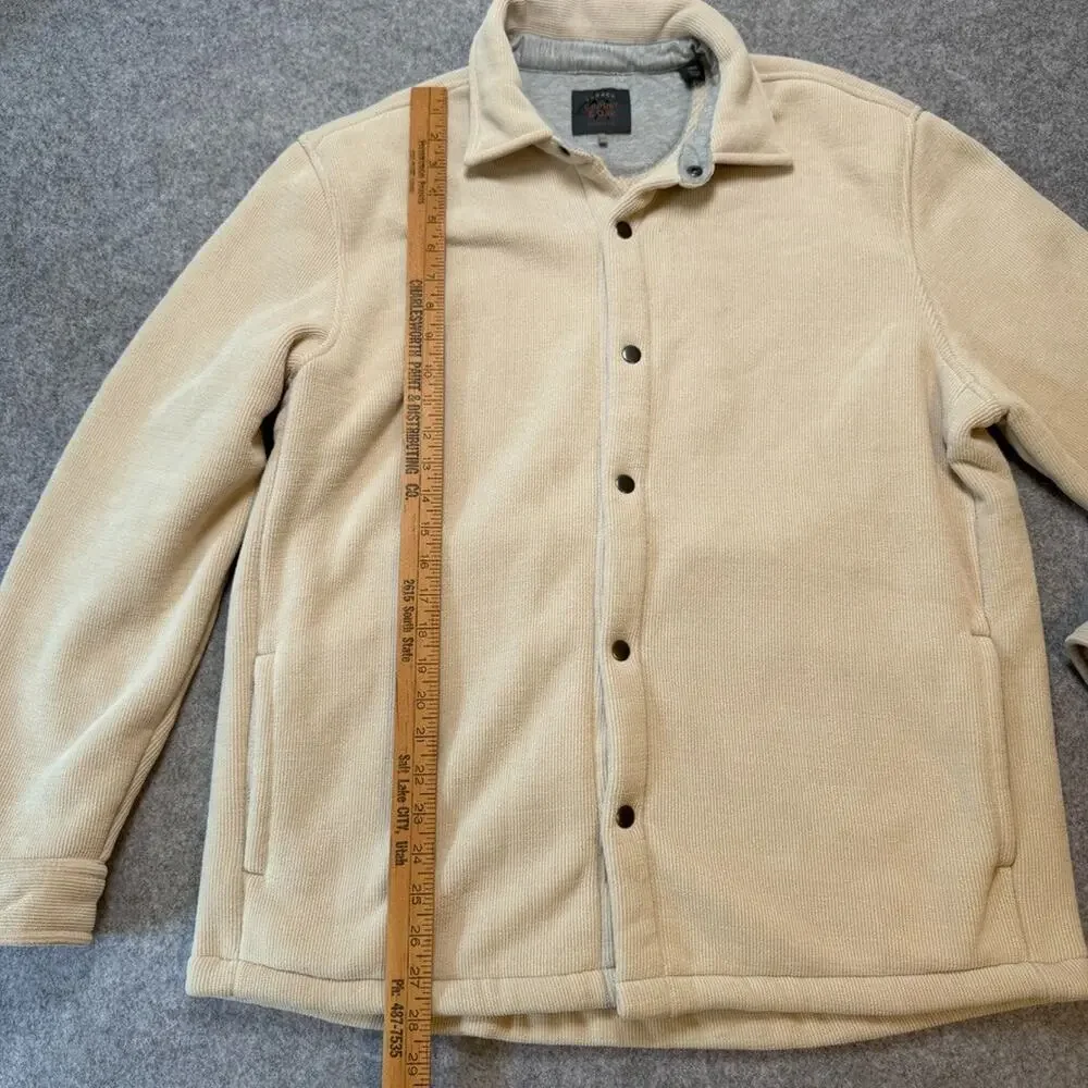 Copper & Oak Mens Tan Corduroy Sherpa Lined Shirt Jacket L Khaki 1735715